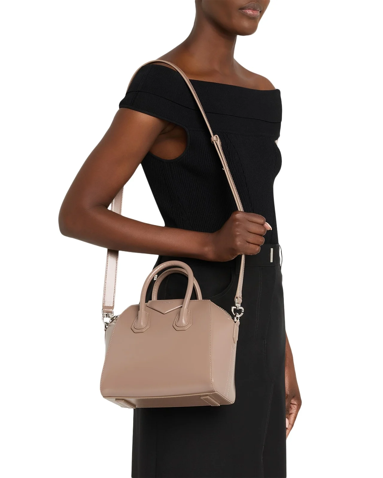 Antigona Mini Top-Handle Bag in Box Leather Antigona Mini Top-Handle Bag in Box Leather