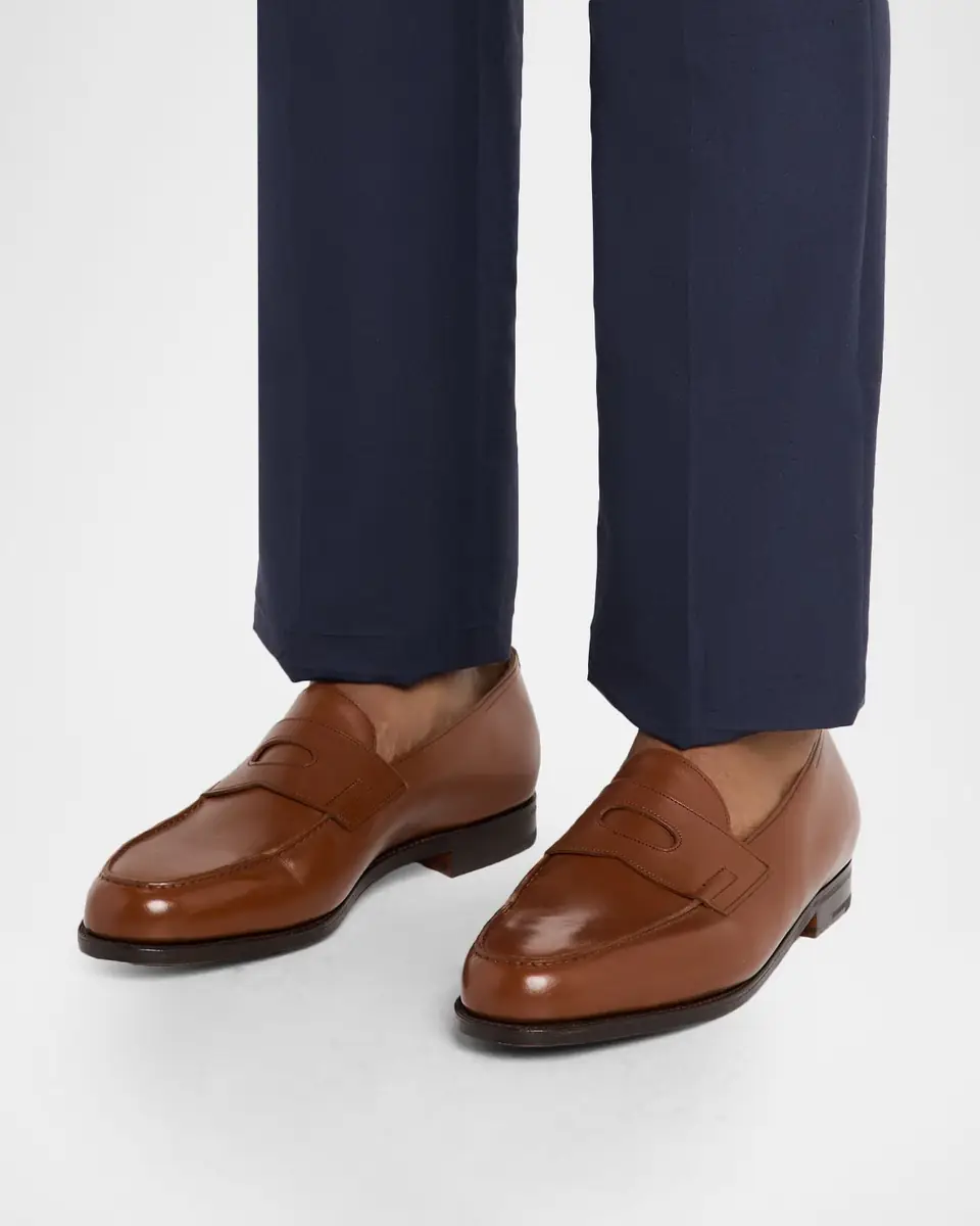 John Lobb Men's Lopez Leather-Sole Penny Loafers | Thumbnail 2 John Lobb Men's Lopez Leather-Sole Penny Loafers | Thumbnail 2
