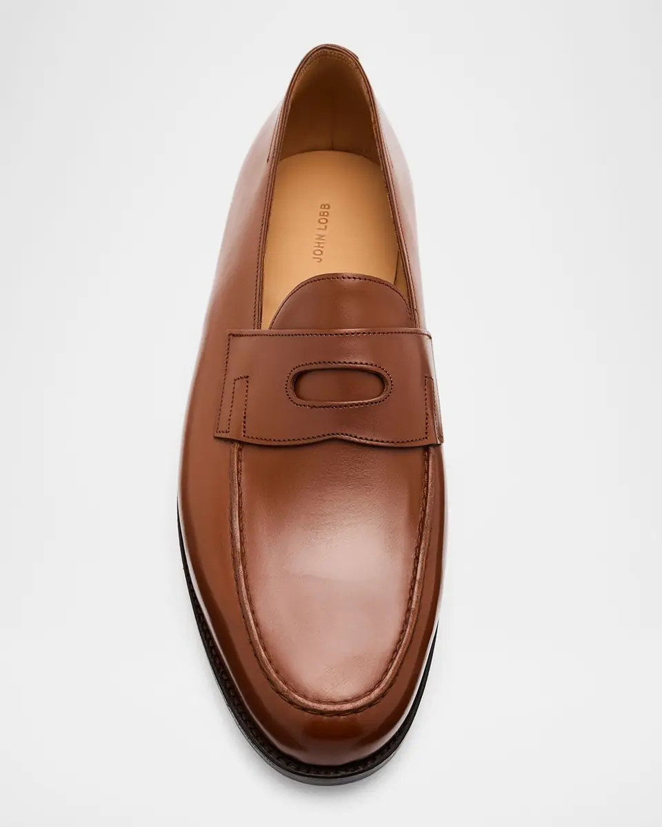John Lobb Men's Lopez Leather-Sole Penny Loafers | Thumbnail 6 John Lobb Men's Lopez Leather-Sole Penny Loafers | Thumbnail 6