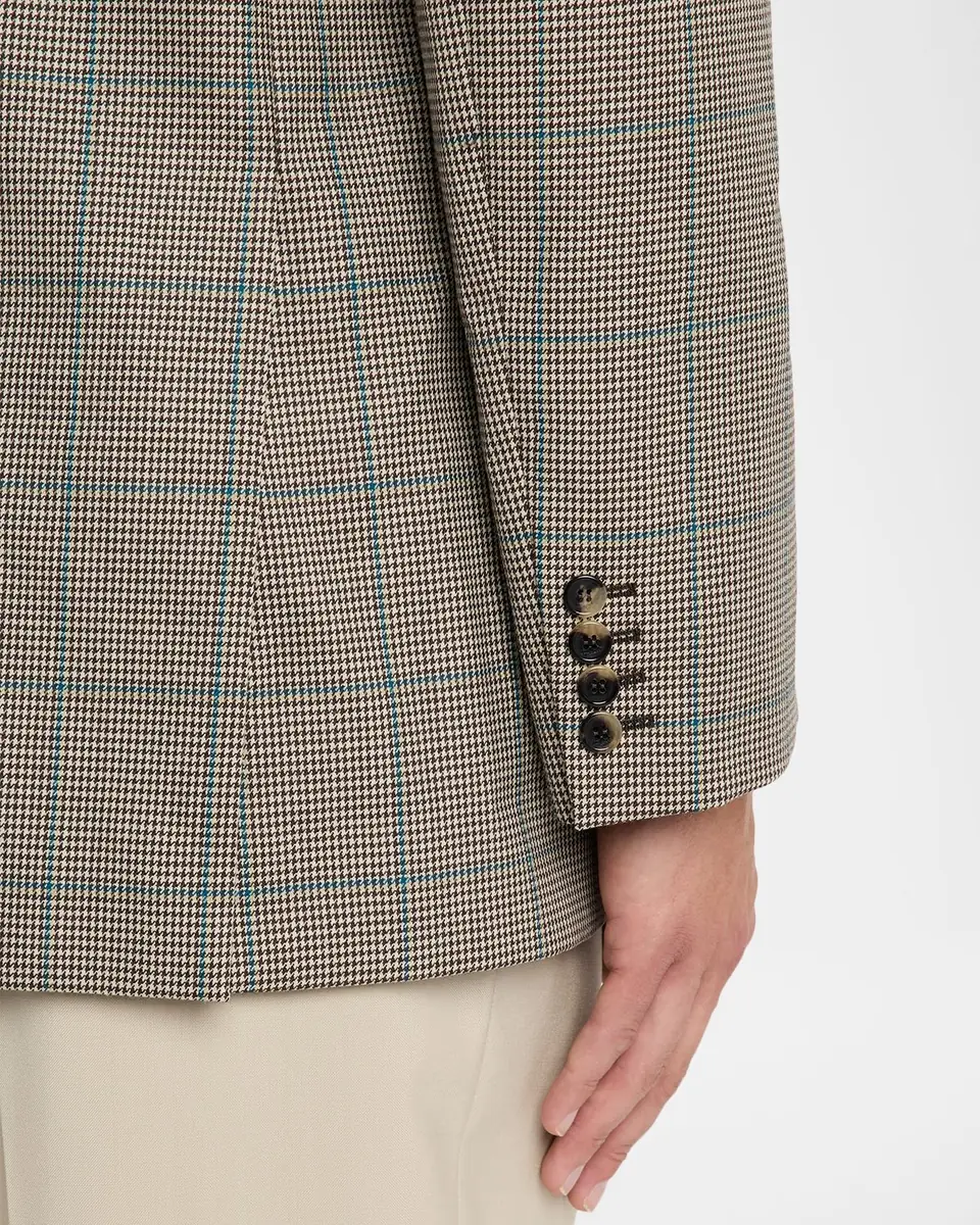 Saint Laurent Men's Double-Breasted Check Wool Blazer | Thumbnail 8