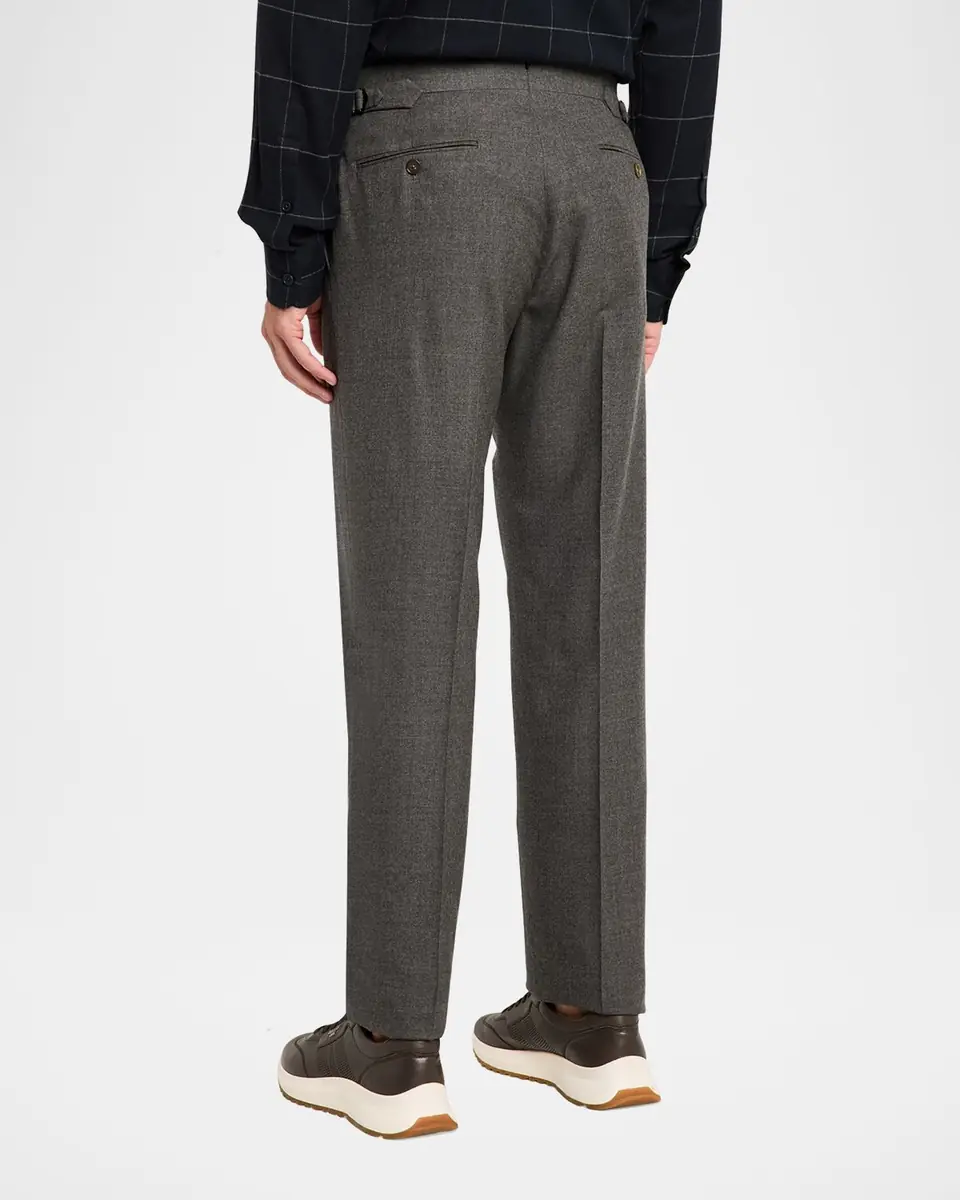 Ralph Lauren Purple Label Men's Gregory Hand-Tailored Flannel Trousers | Thumbnail 2