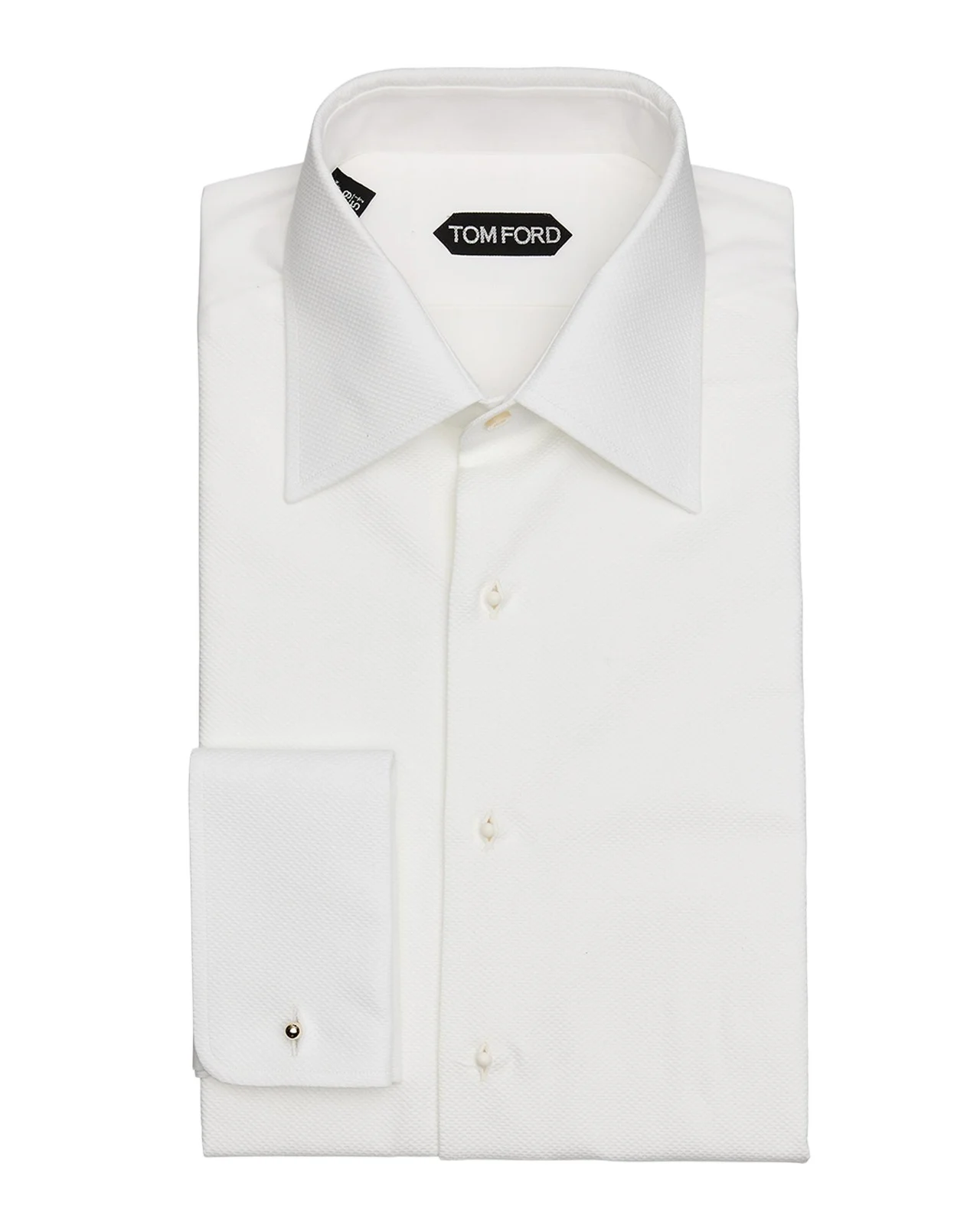 Tom Ford Men's Poplin Piquet French Cuff Dress Shirt