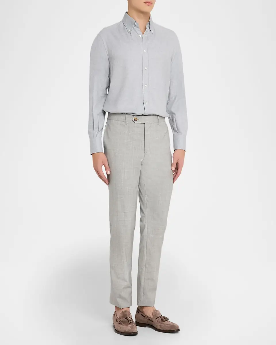 Brunello Cucinelli Men's Suede Braided Leather-Lace Tassel Loafers | Thumbnail 3 Brunello Cucinelli Men's Suede Braided Leather-Lace Tassel Loafers | Thumbnail 3