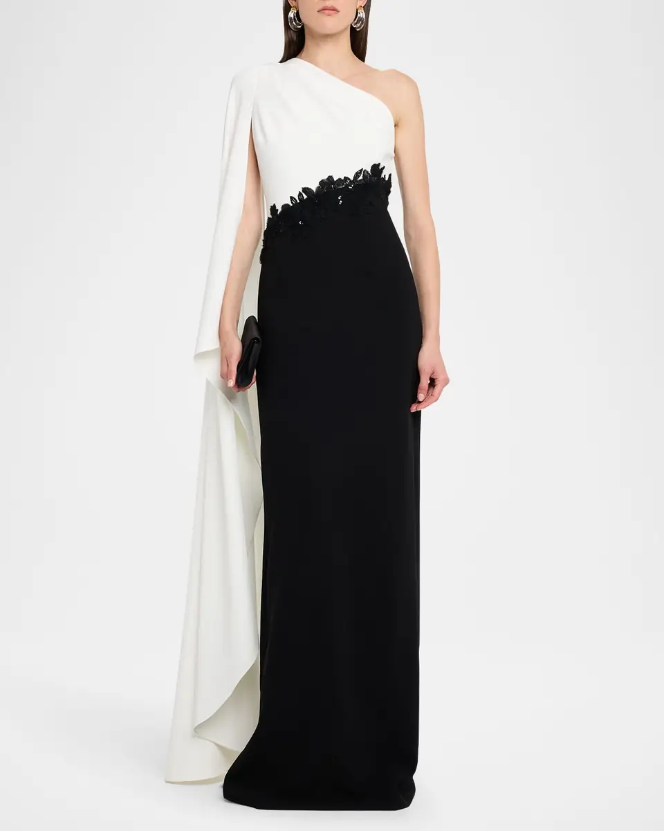 Rickie Freeman for Teri Jon Cape-Sleeve Column Gown | Thumbnail 2 Rickie Freeman for Teri Jon Cape-Sleeve Column Gown | Thumbnail 2