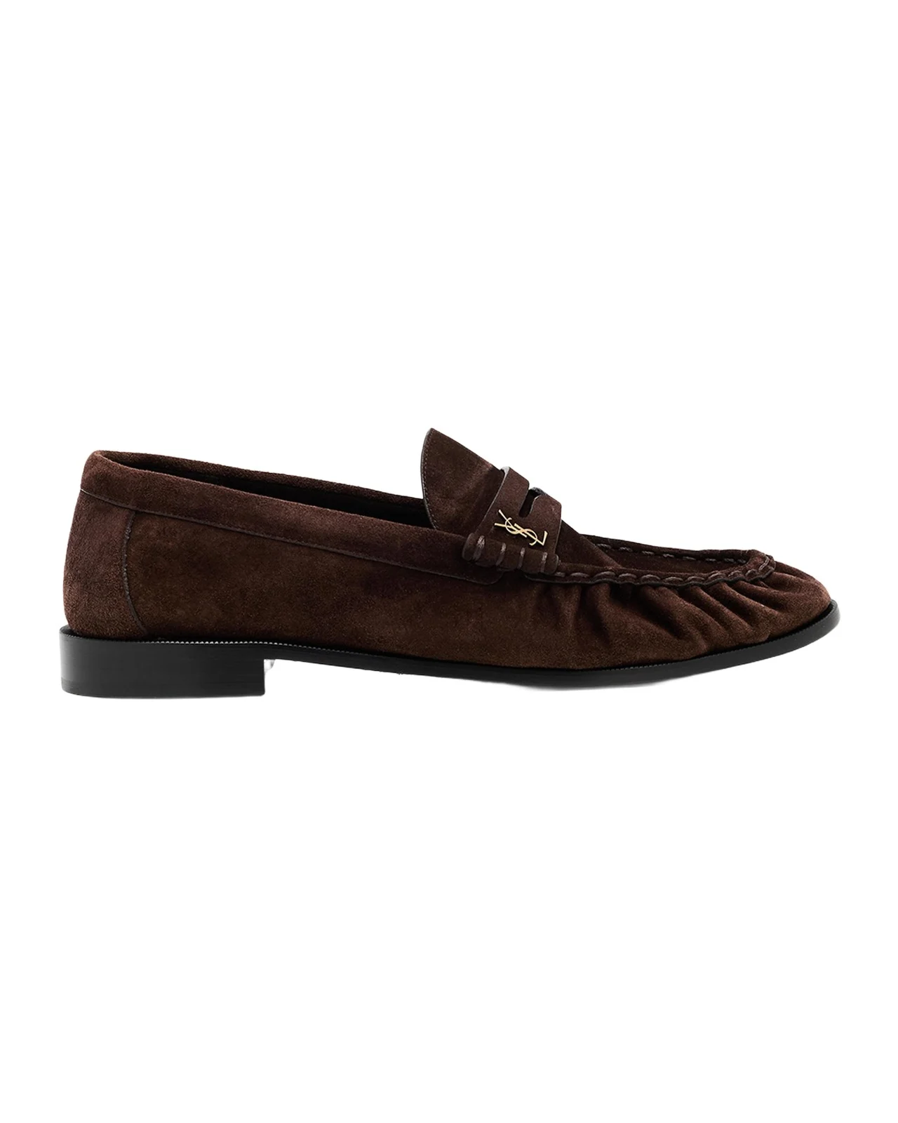 Saint Laurent Men's Suede Cassandre Penny Loafers