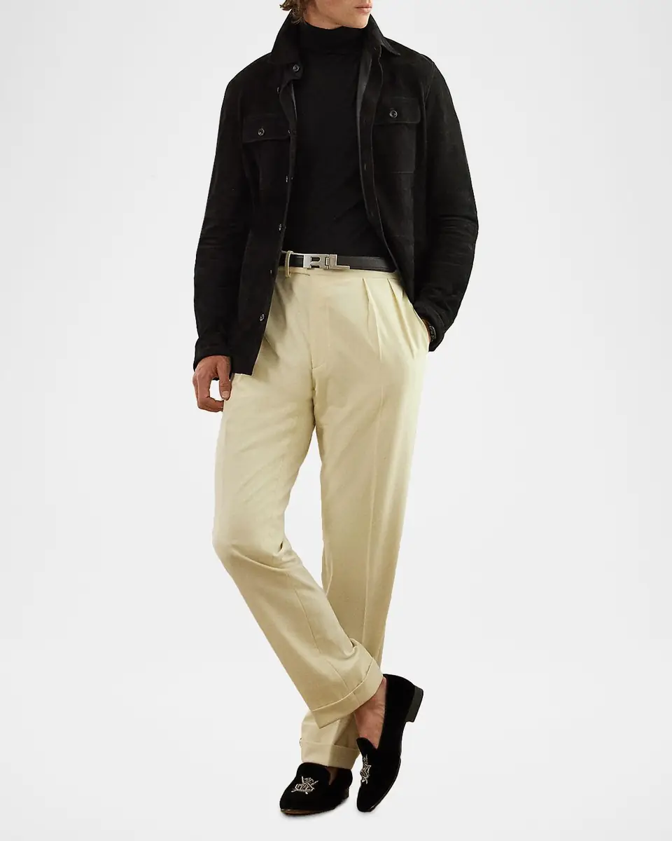 Ralph Lauren Purple Label Men's Suede Overshirt | Thumbnail 2 Ralph Lauren Purple Label Men's Suede Overshirt | Thumbnail 2