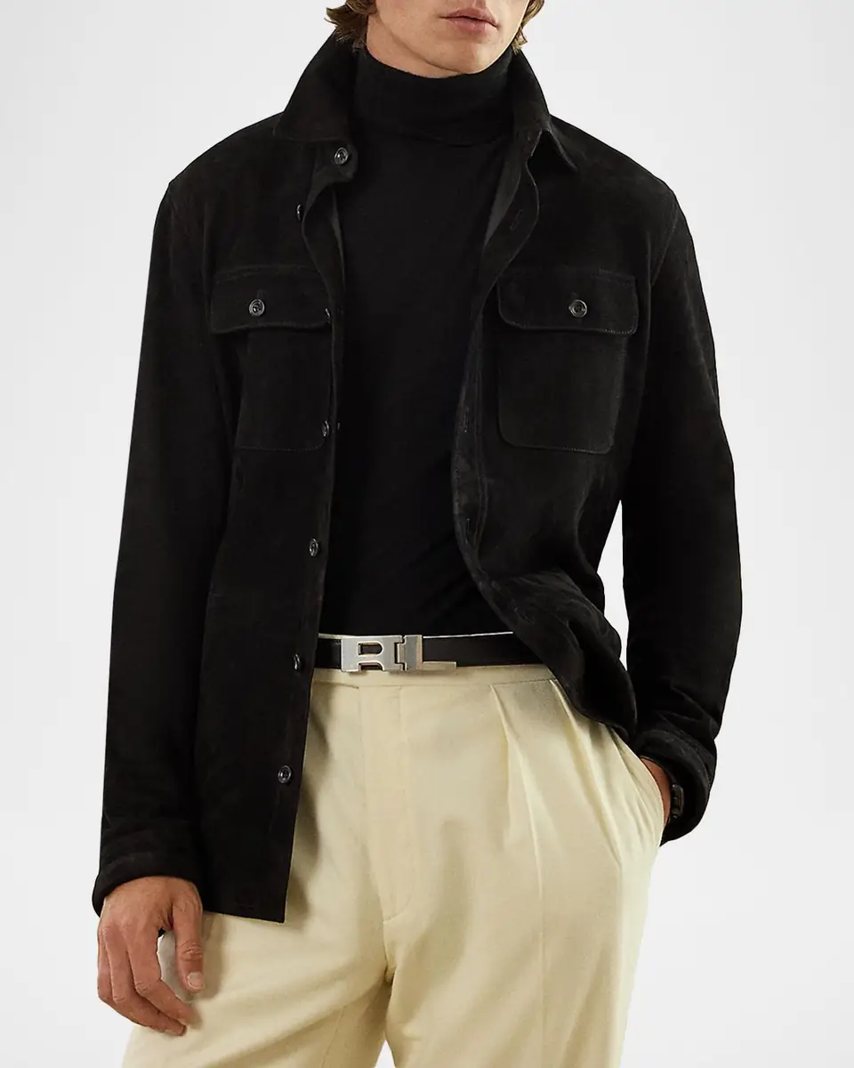Ralph Lauren Purple Label Men's Suede Overshirt | Thumbnail 4 Ralph Lauren Purple Label Men's Suede Overshirt | Thumbnail 4