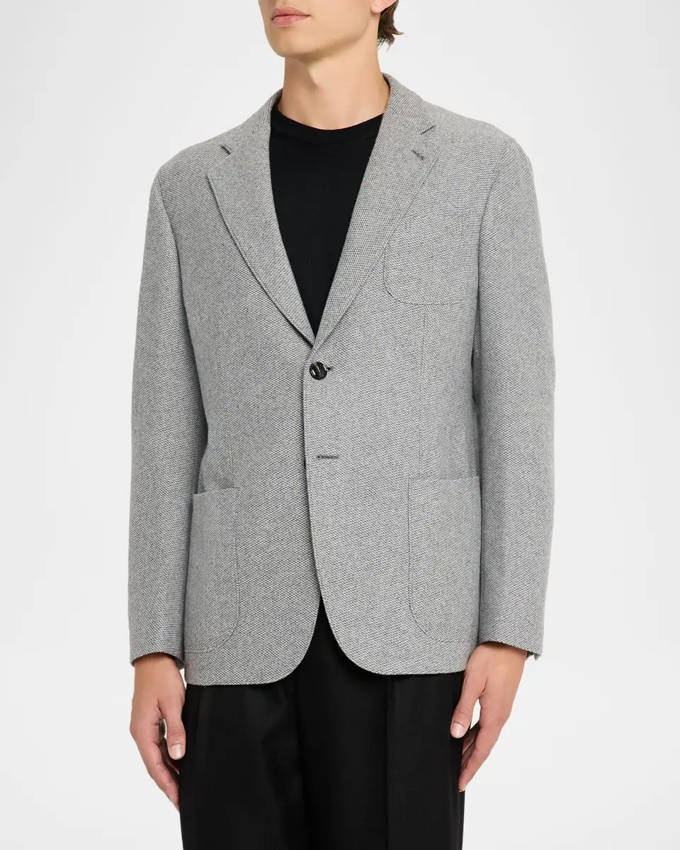 Giorgio Armani Men's Birdseye Cashmere Single-Breasted Blazer | Thumbnail 4 Giorgio Armani Men's Birdseye Cashmere Single-Breasted Blazer | Thumbnail 4