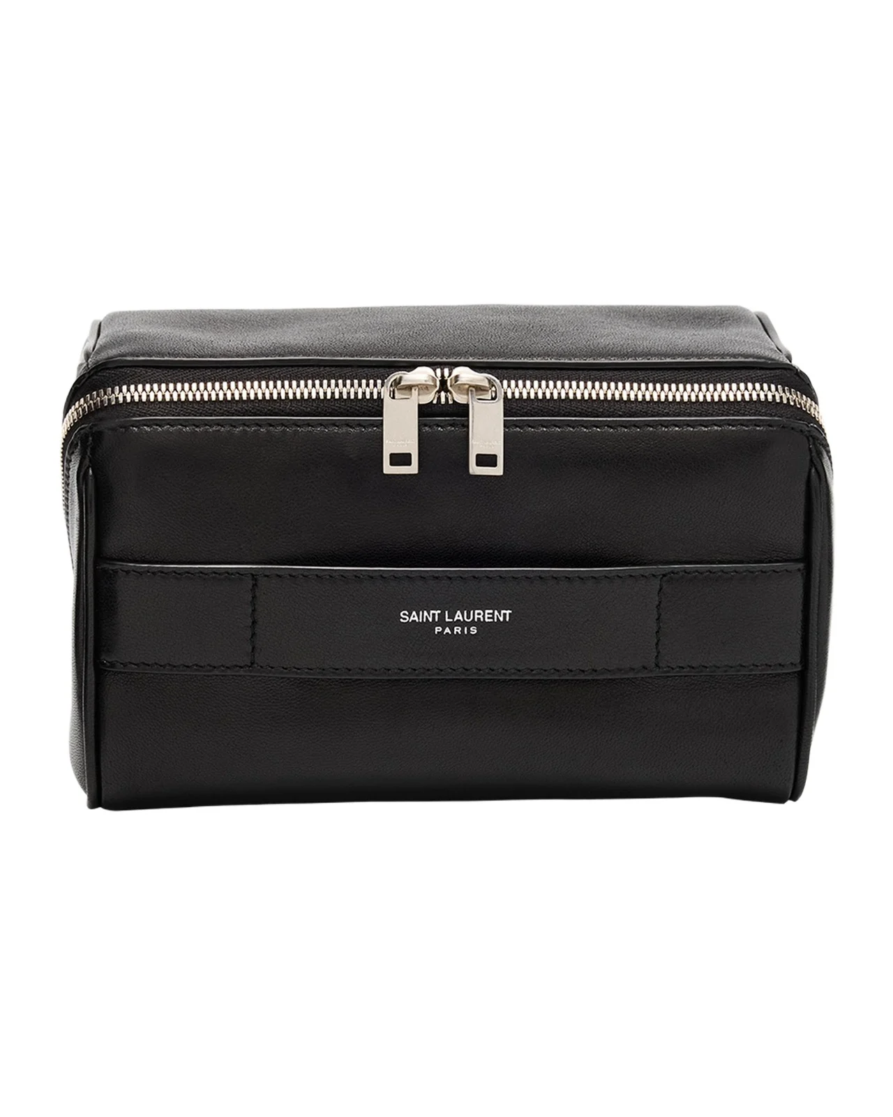 Saint Laurent Men's Small Cube Trousse Leather Toiletry Case