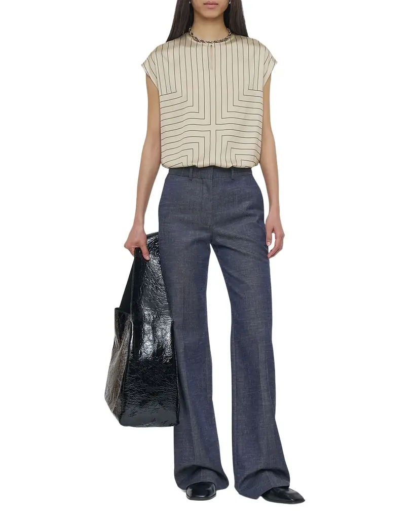 Joseph Morissey Flare-Leg Sartorial Denim Pants | Image 1 Joseph Morissey Flare-Leg Sartorial Denim Pants | Image 1