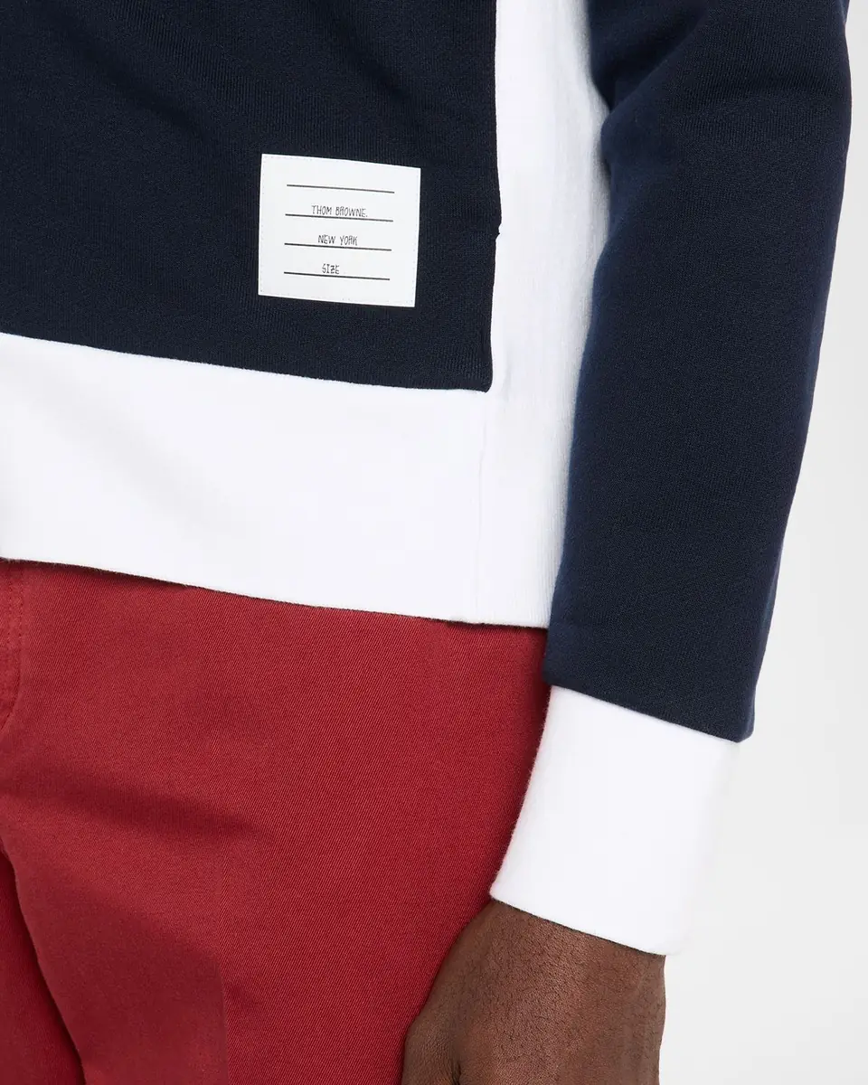 Thom Browne Men's Cotton 4-Bar Stripe Full-Zip Hoodie | Thumbnail 5