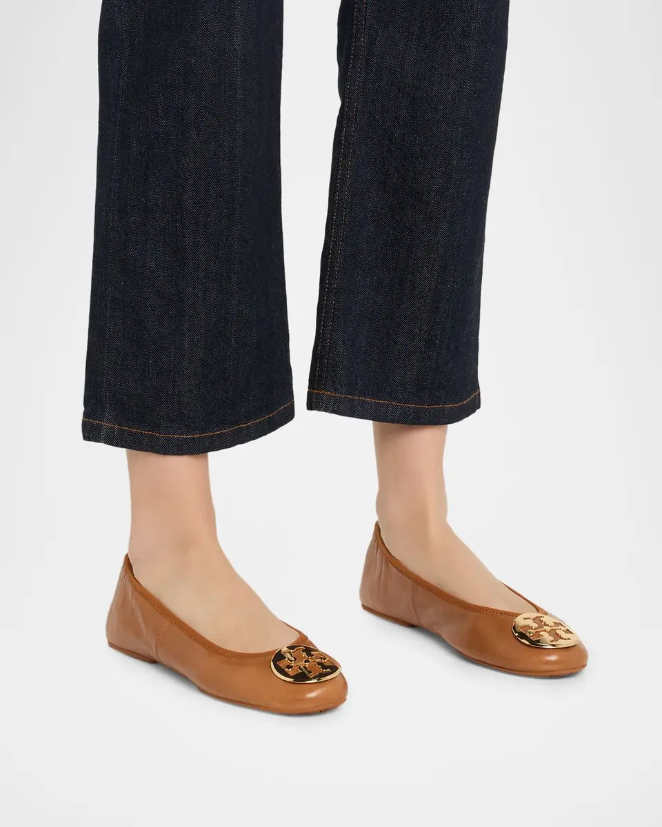 Tory Burch Reva Travel Leather Ballet Flats | Thumbnail 2 Tory Burch Reva Travel Leather Ballet Flats | Thumbnail 2