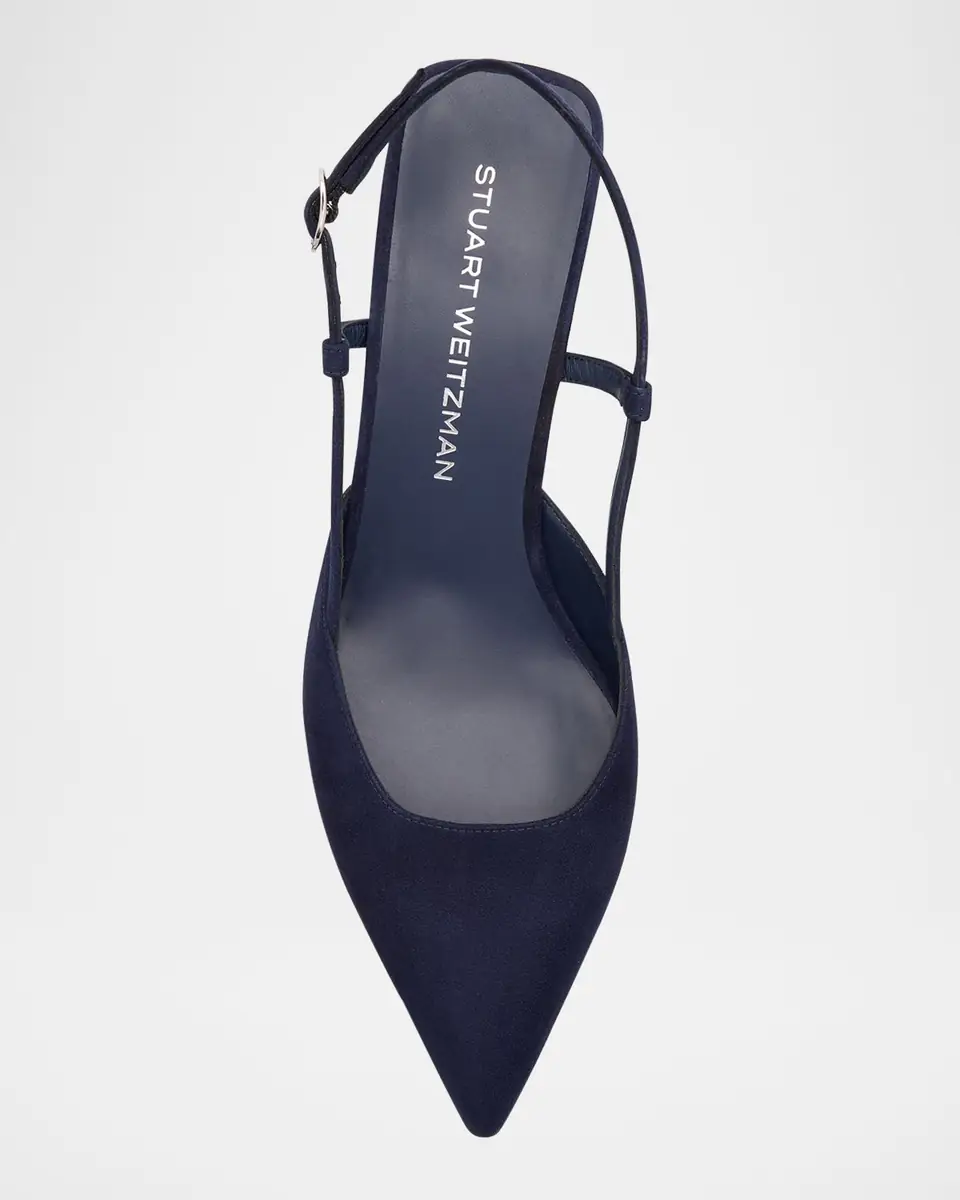 Stuart Weitzman Vinnie Suede Kitten Slingback Pumps | Thumbnail 6 Stuart Weitzman Vinnie Suede Kitten Slingback Pumps | Thumbnail 6