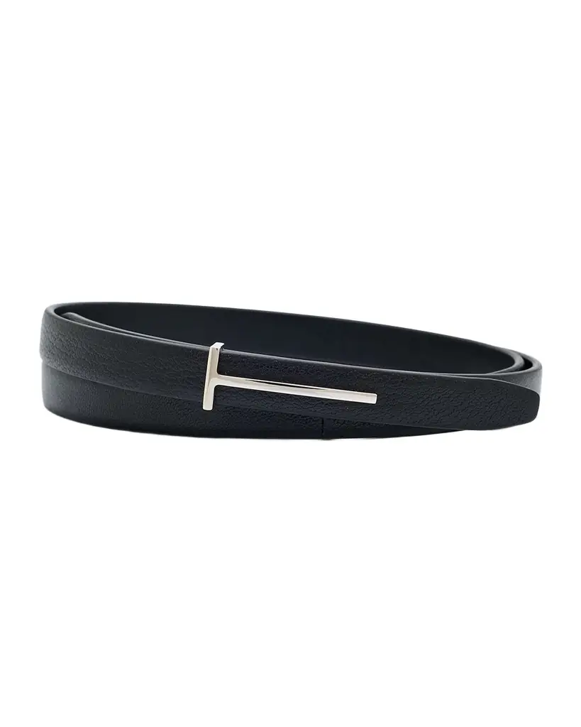 Grain Leather Slim T Belt Grain Leather Slim T Belt