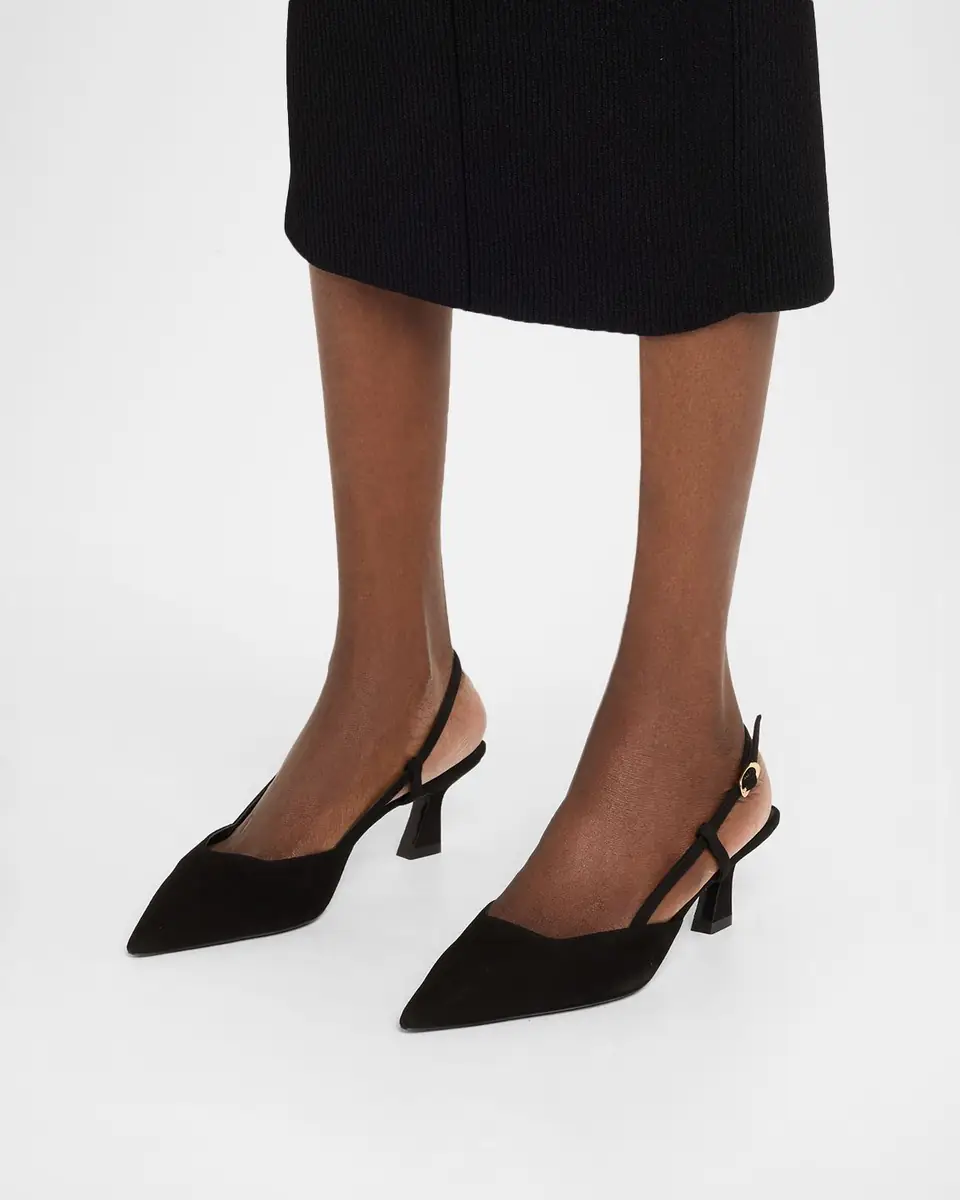 Stuart Weitzman Vinnie Suede Kitten Slingback Pumps | Thumbnail 2 Stuart Weitzman Vinnie Suede Kitten Slingback Pumps | Thumbnail 2