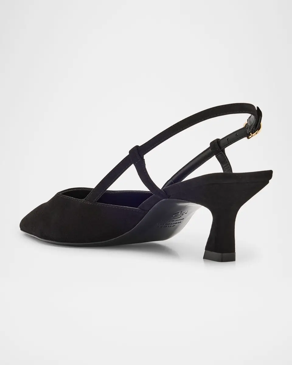 Stuart Weitzman Vinnie Suede Kitten Slingback Pumps | Thumbnail 4 Stuart Weitzman Vinnie Suede Kitten Slingback Pumps | Thumbnail 4