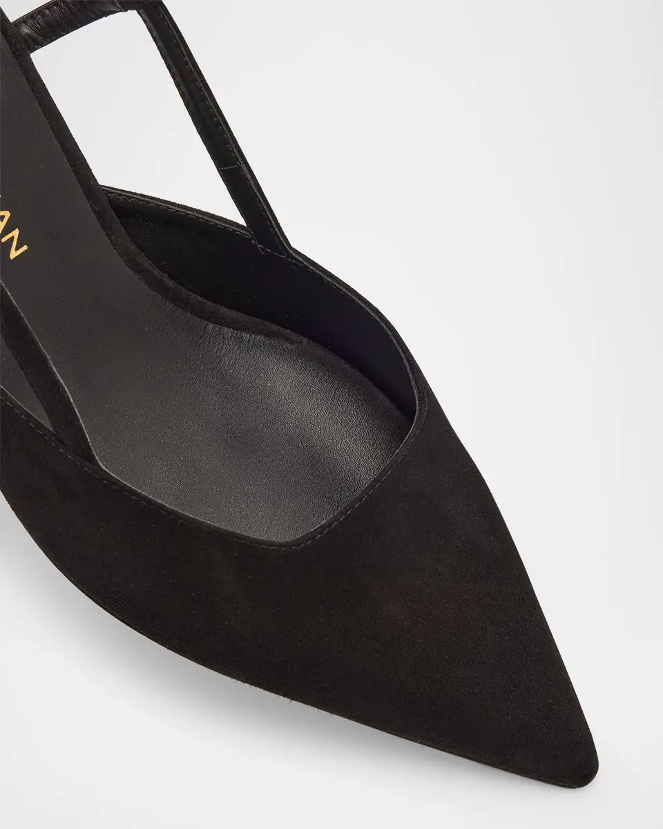 Stuart Weitzman Vinnie Suede Kitten Slingback Pumps | Thumbnail 5 Stuart Weitzman Vinnie Suede Kitten Slingback Pumps | Thumbnail 5