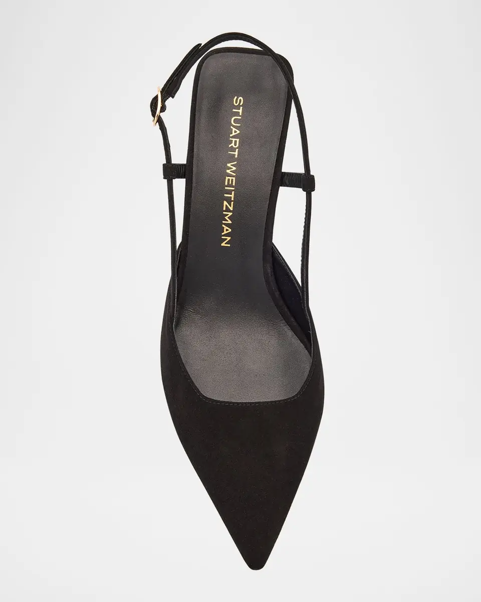 Stuart Weitzman Vinnie Suede Kitten Slingback Pumps | Thumbnail 6 Stuart Weitzman Vinnie Suede Kitten Slingback Pumps | Thumbnail 6
