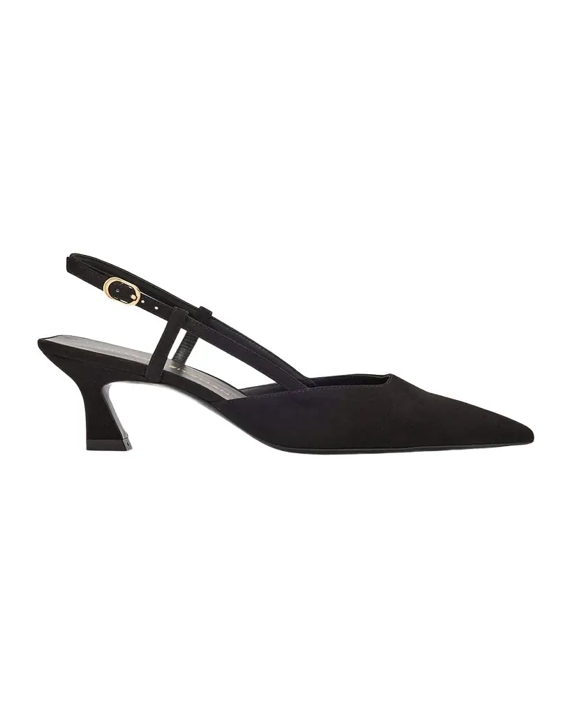 Stuart Weitzman Vinnie Suede Kitten Slingback Pumps