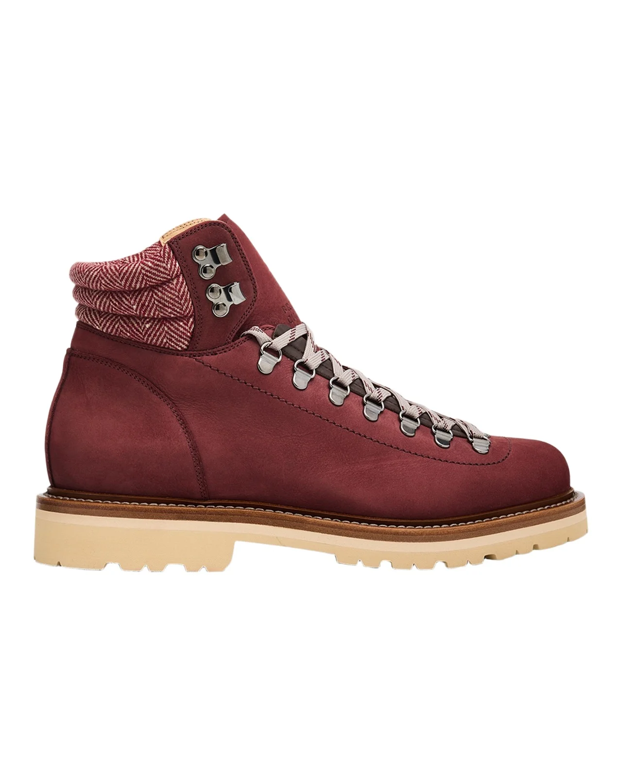 Men's Nubuck Fabric-Collar Hiking Boots