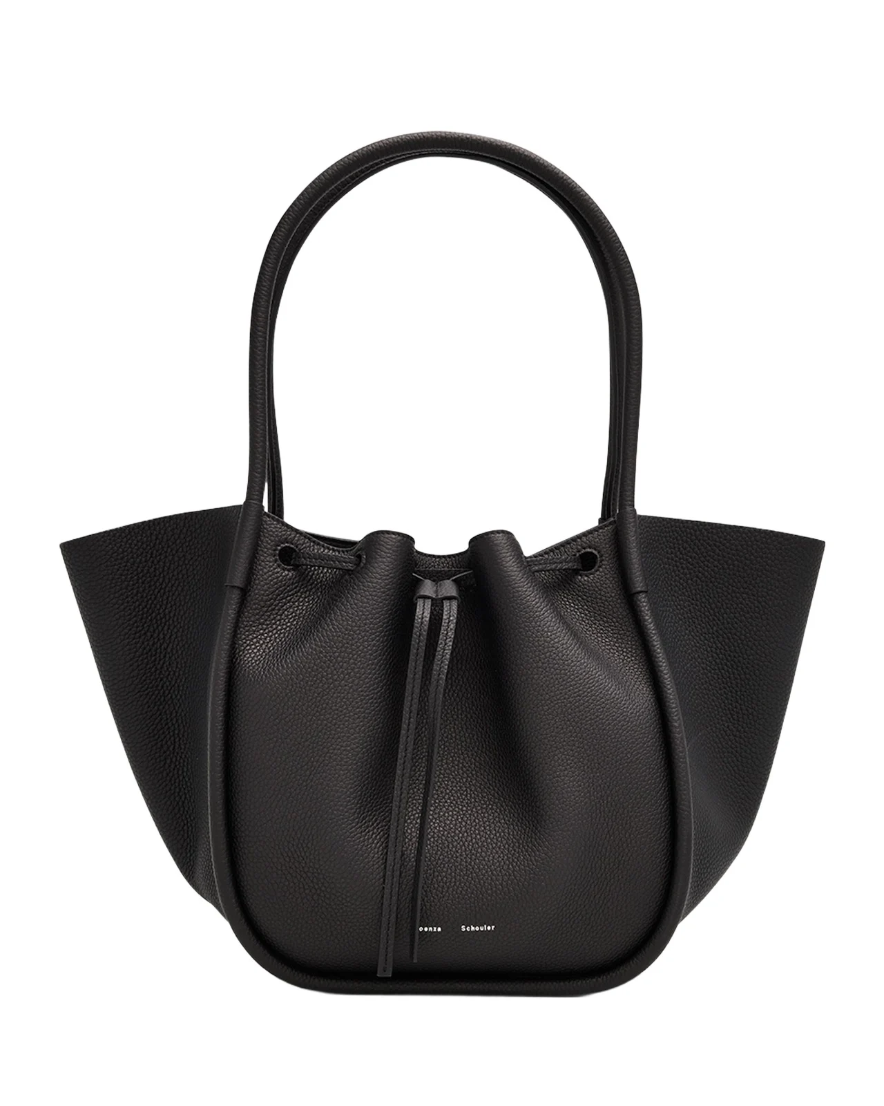 Large Ruched Pebbled Calfskin Tote Bag Large Ruched Pebbled Calfskin Tote Bag