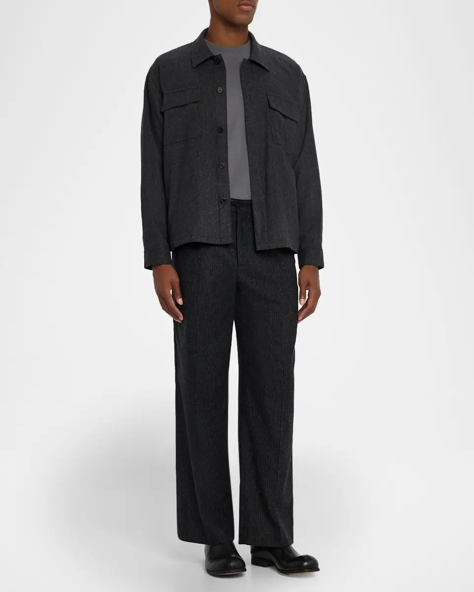 Frame Men's Pinstripe Wide Leg Trousers | Thumbnail 2 Frame Men's Pinstripe Wide Leg Trousers | Thumbnail 2