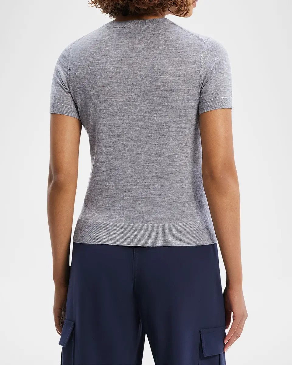 Theory Regal Merino Wool Short-Sleeve Crew T-Shirt | Thumbnail 3