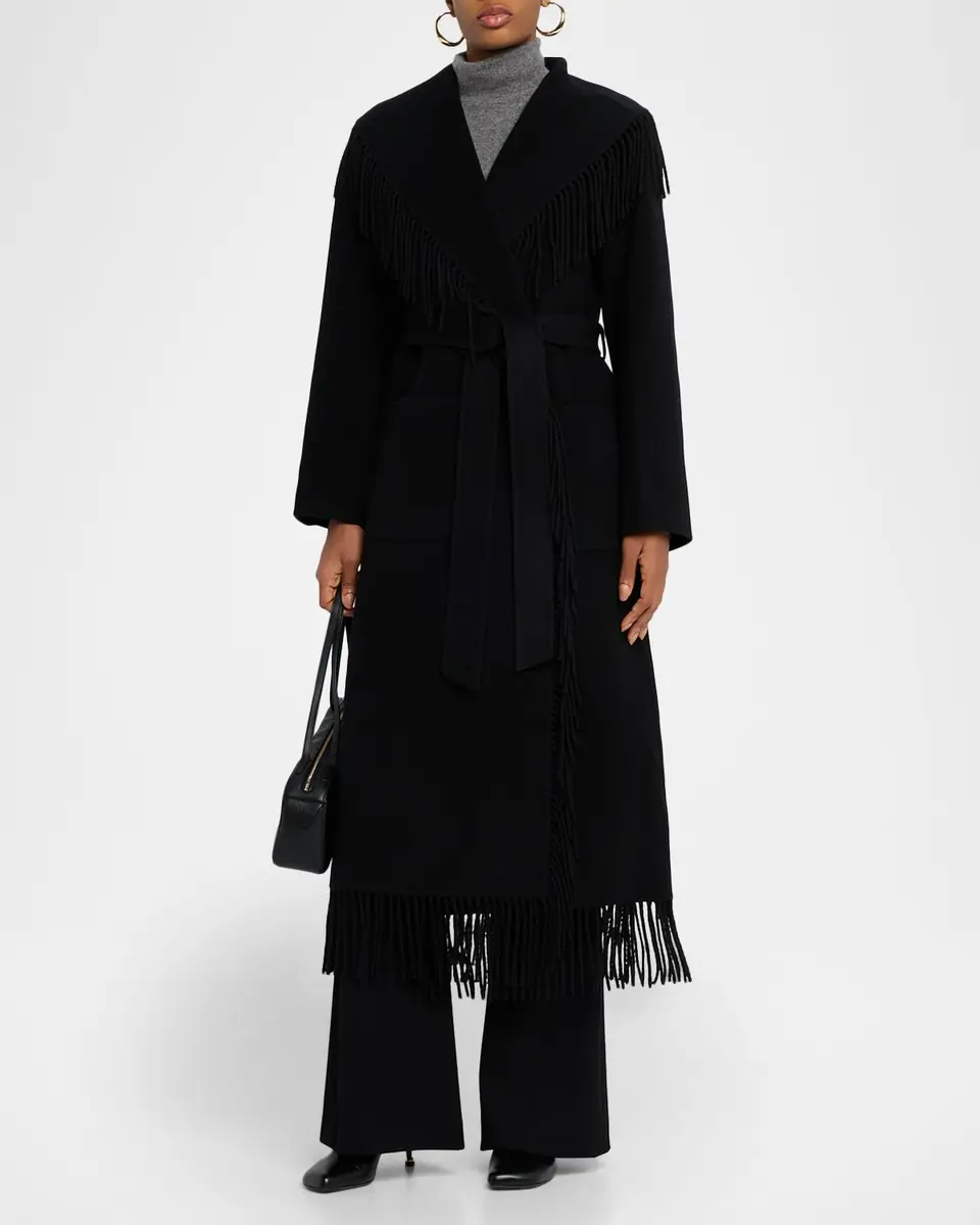 Simkhai Carrie Belted Fringe Robe Coat | Thumbnail 2 Simkhai Carrie Belted Fringe Robe Coat | Thumbnail 2