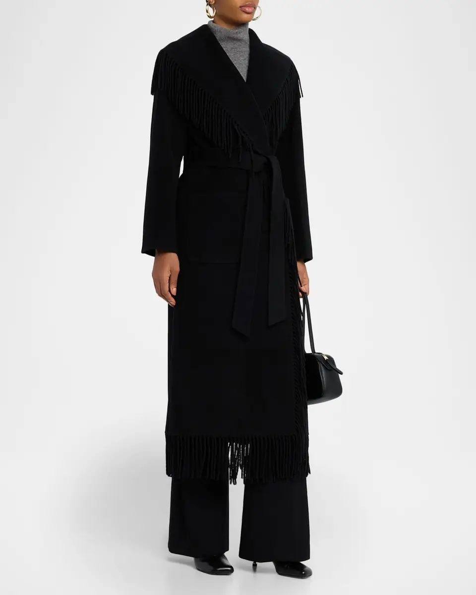 Simkhai Carrie Belted Fringe Robe Coat | Thumbnail 4 Simkhai Carrie Belted Fringe Robe Coat | Thumbnail 4