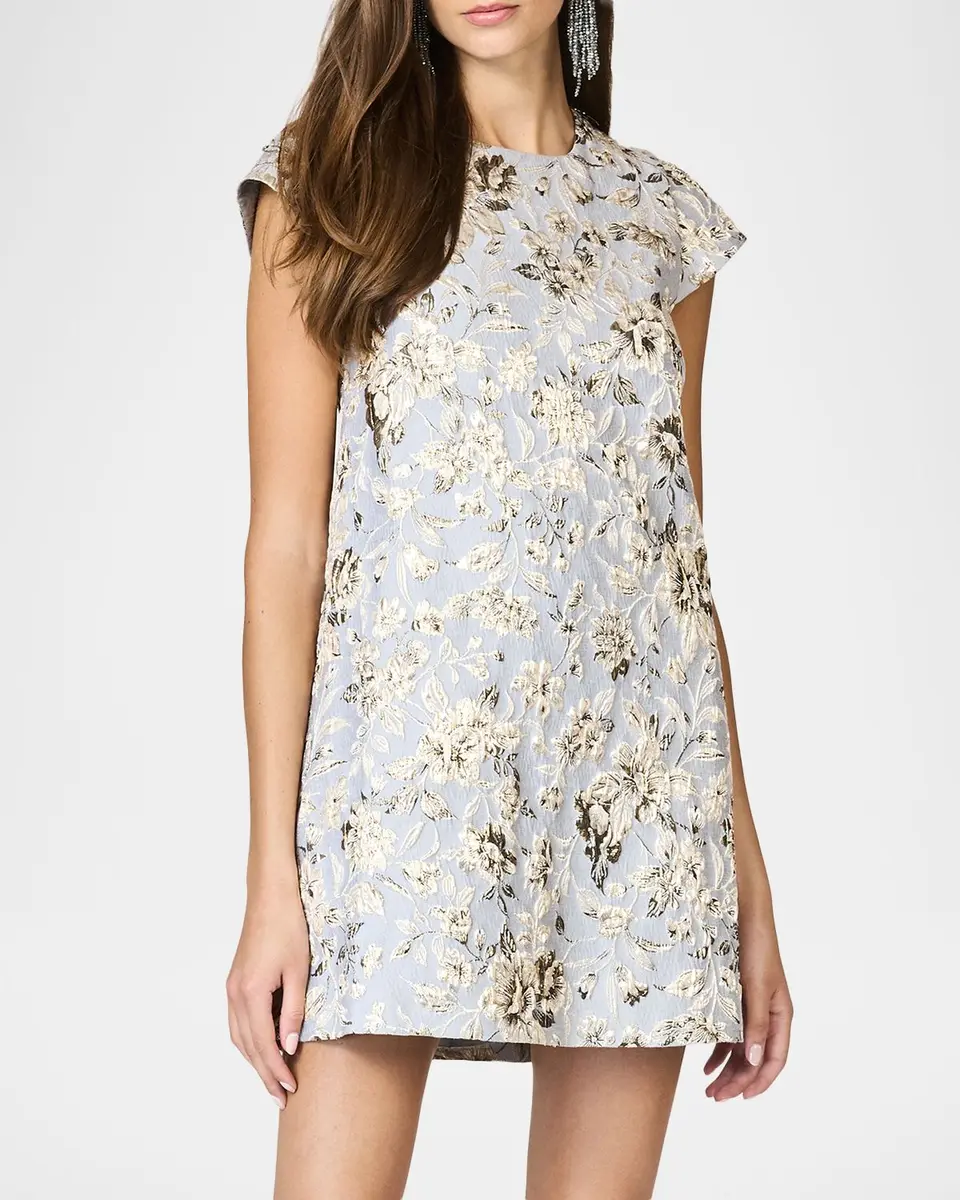 SACHIN & BABI Galina Metallic Floral Jacquard Mini Shift Dress | Thumbnail 2 SACHIN & BABI Galina Metallic Floral Jacquard Mini Shift Dress | Thumbnail 2