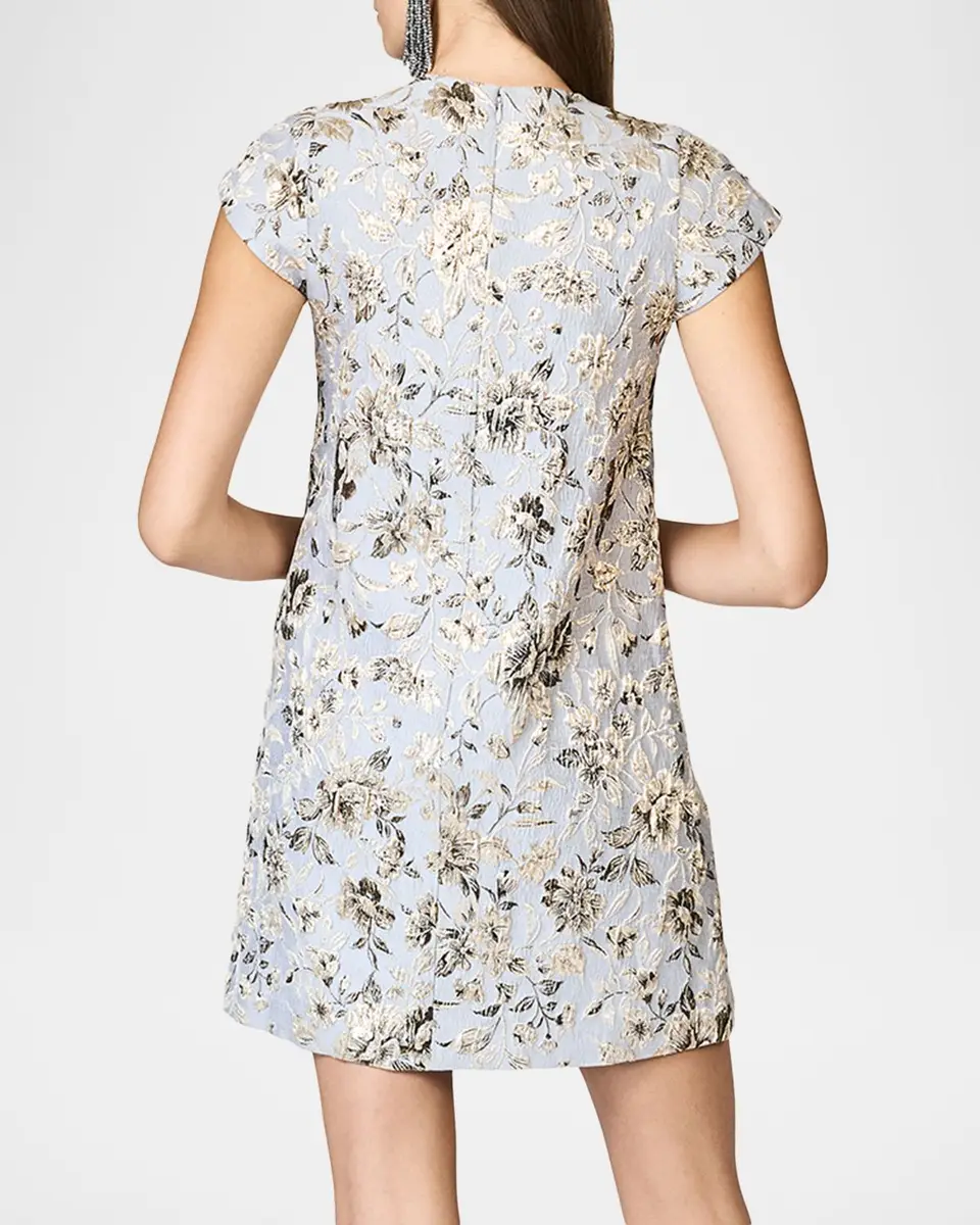 SACHIN & BABI Galina Metallic Floral Jacquard Mini Shift Dress | Thumbnail 3 SACHIN & BABI Galina Metallic Floral Jacquard Mini Shift Dress | Thumbnail 3