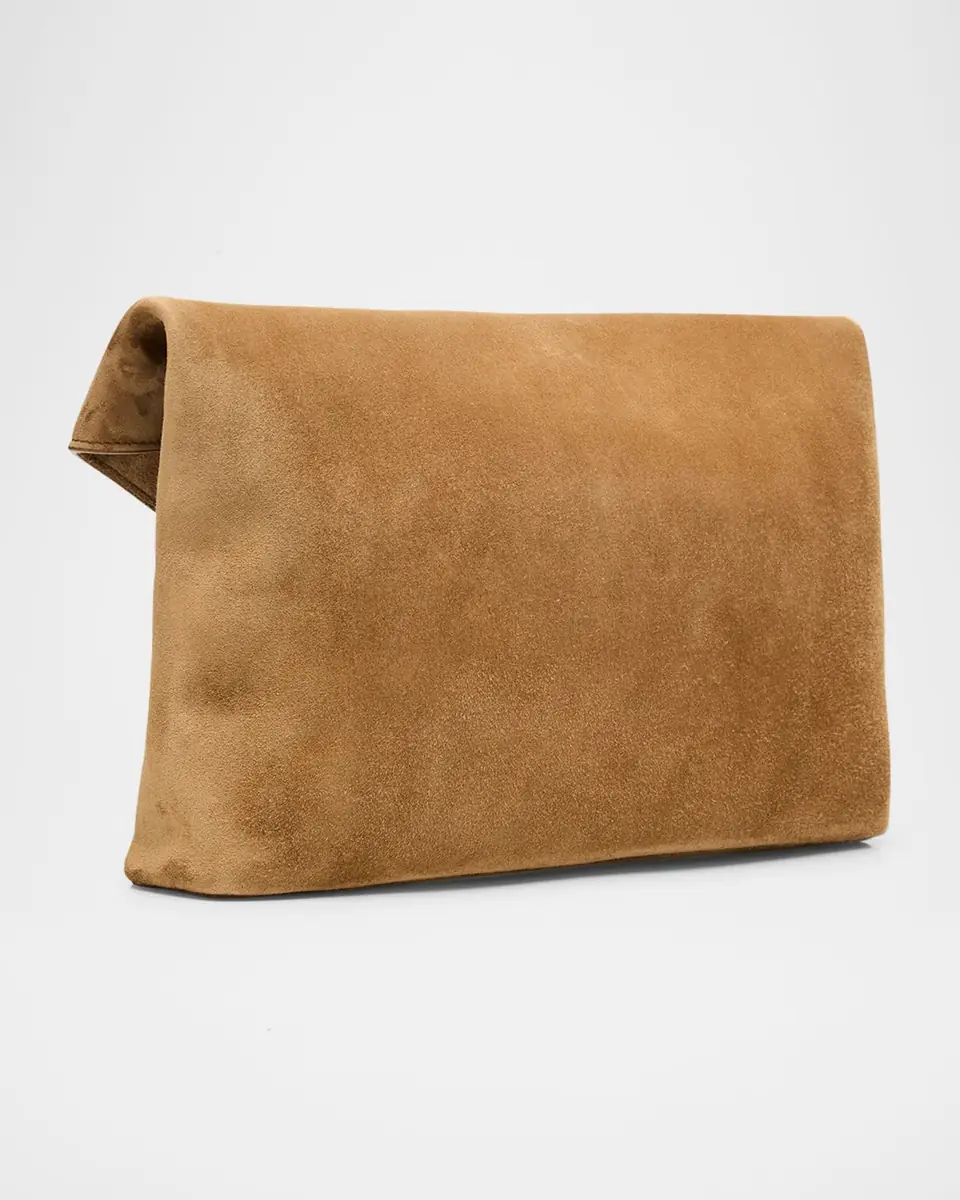 Saint Laurent Large YSL Envelope Flap Clutch Bag in Suede | Thumbnail 3 Saint Laurent Large YSL Envelope Flap Clutch Bag in Suede | Thumbnail 3