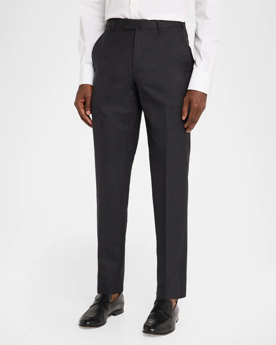 Isaia Men's Wool Twill Side-Tab Trousers | Thumbnail 3