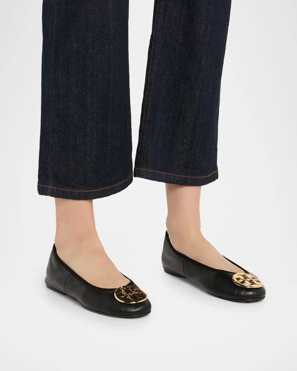 Tory Burch Reva Travel Leather Ballet Flats | Thumbnail 2 Tory Burch Reva Travel Leather Ballet Flats | Thumbnail 2