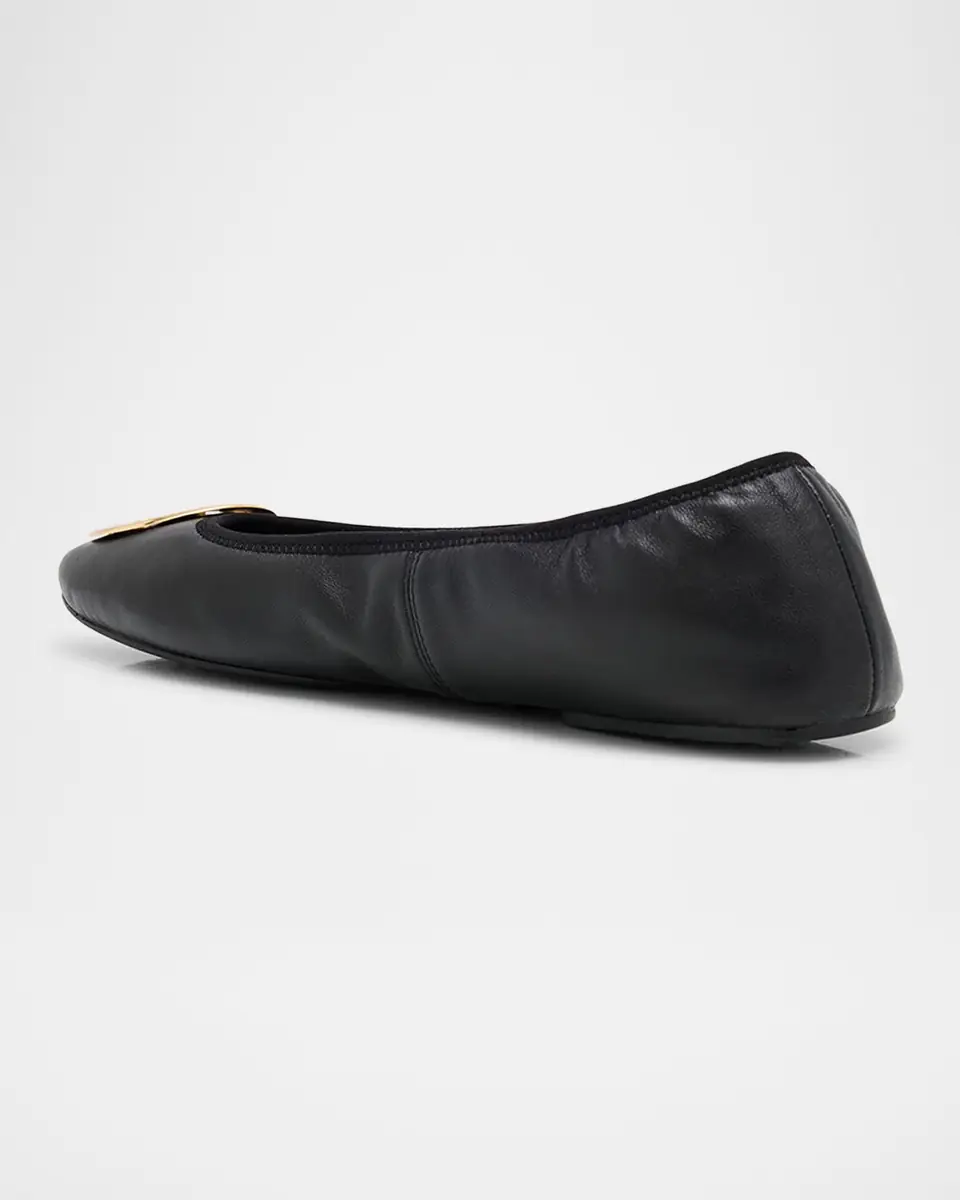Tory Burch Reva Travel Leather Ballet Flats | Thumbnail 4 Tory Burch Reva Travel Leather Ballet Flats | Thumbnail 4
