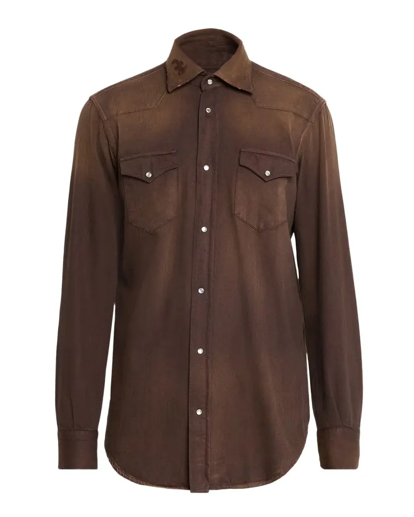 Men's Cotton Snap-Front Western Shirt