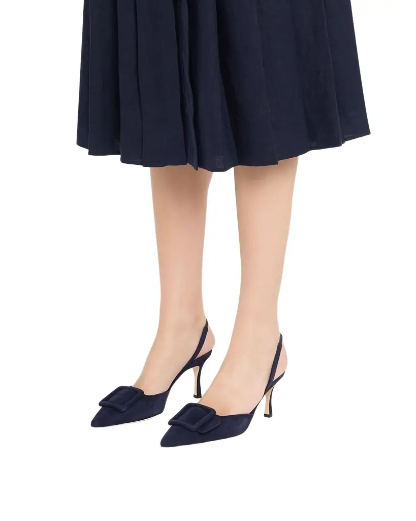 Maysli Suede Buckle Halter Pumps Maysli Suede Buckle Halter Pumps