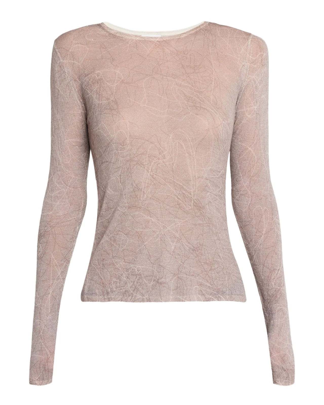 TSE Cashmere Cashmere Sheer Abstract-Print Top