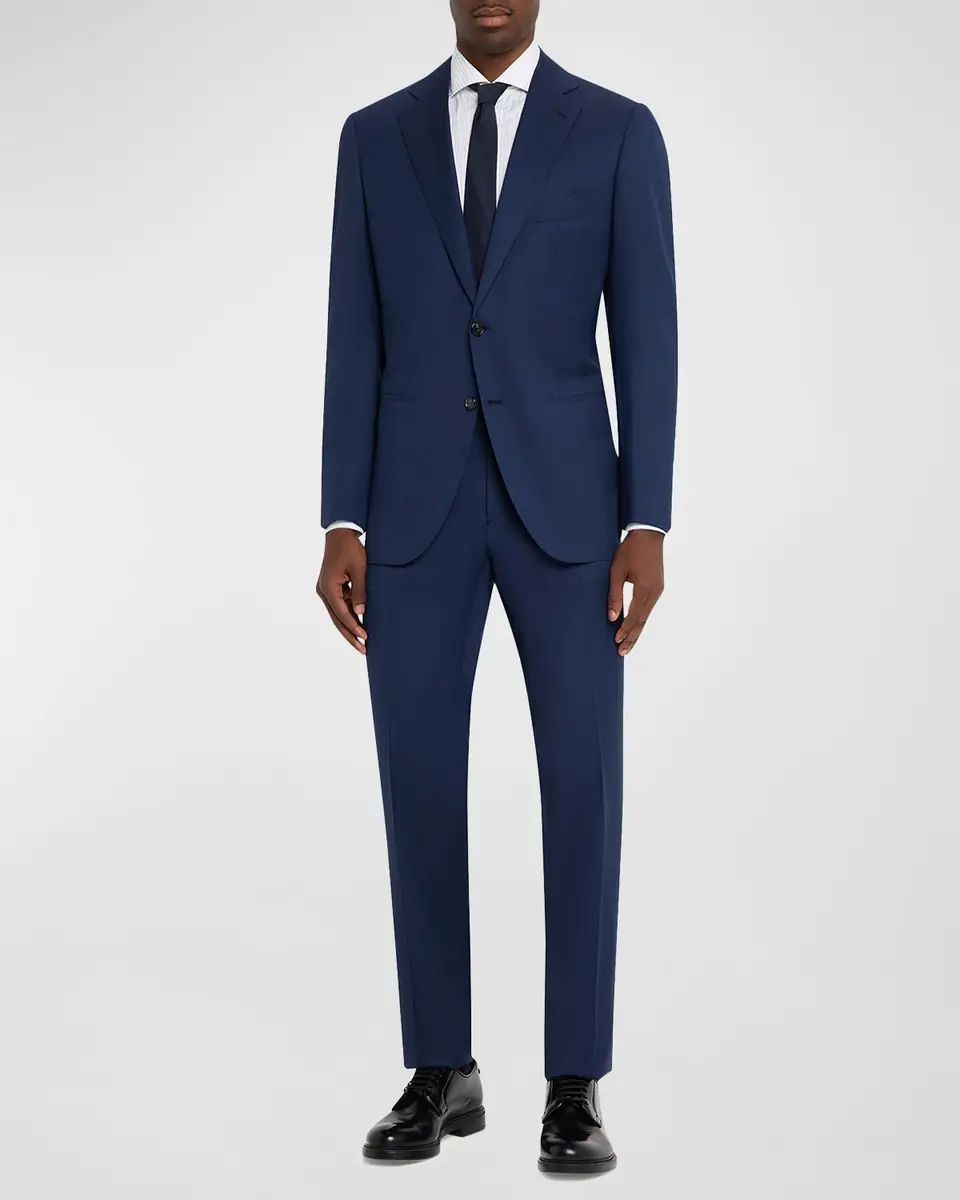 Cesare Attolini Men's Wool Chevron 130 Two-Piece Suit | Thumbnail 2 Cesare Attolini Men's Wool Chevron 130 Two-Piece Suit | Thumbnail 2