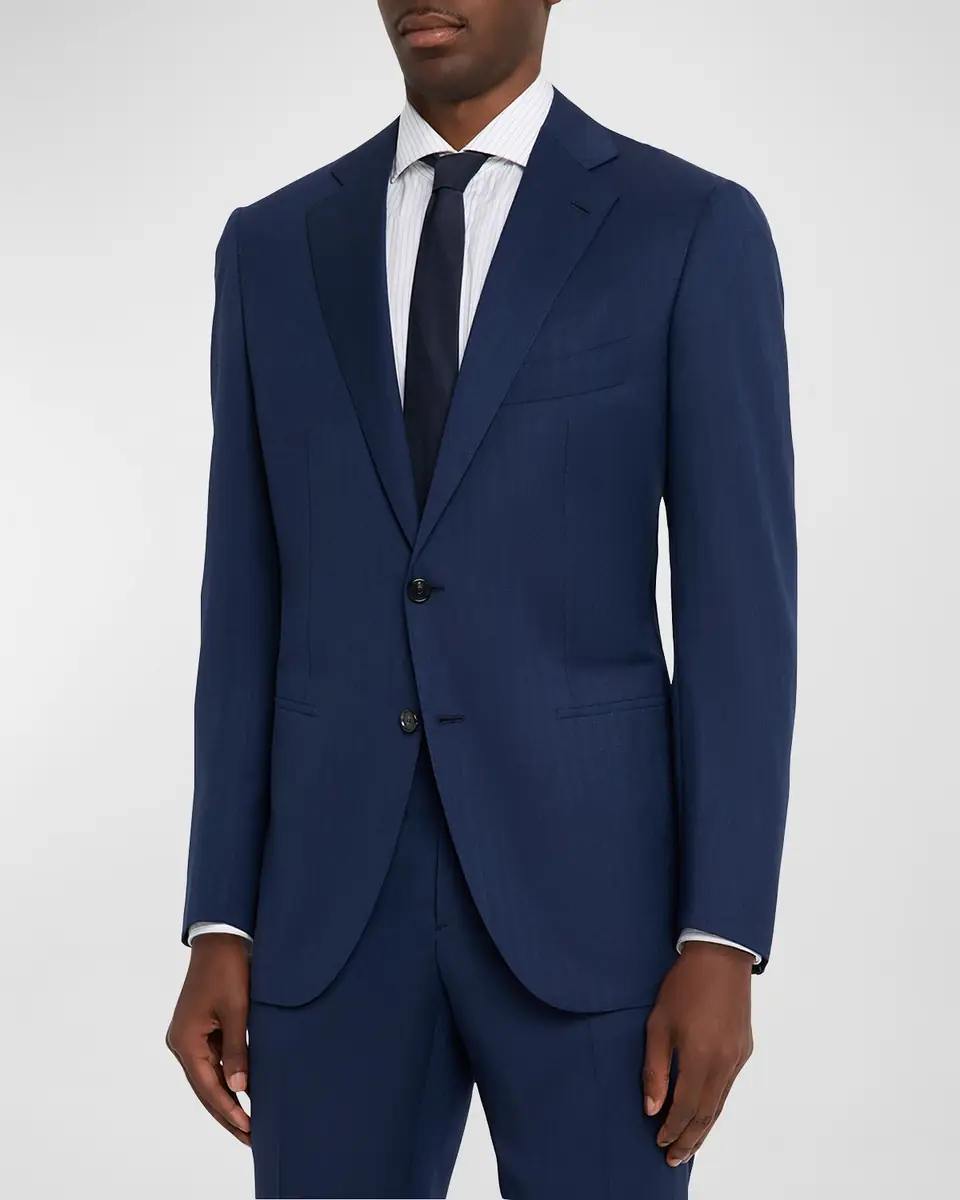 Cesare Attolini Men's Wool Chevron 130 Two-Piece Suit | Thumbnail 4 Cesare Attolini Men's Wool Chevron 130 Two-Piece Suit | Thumbnail 4