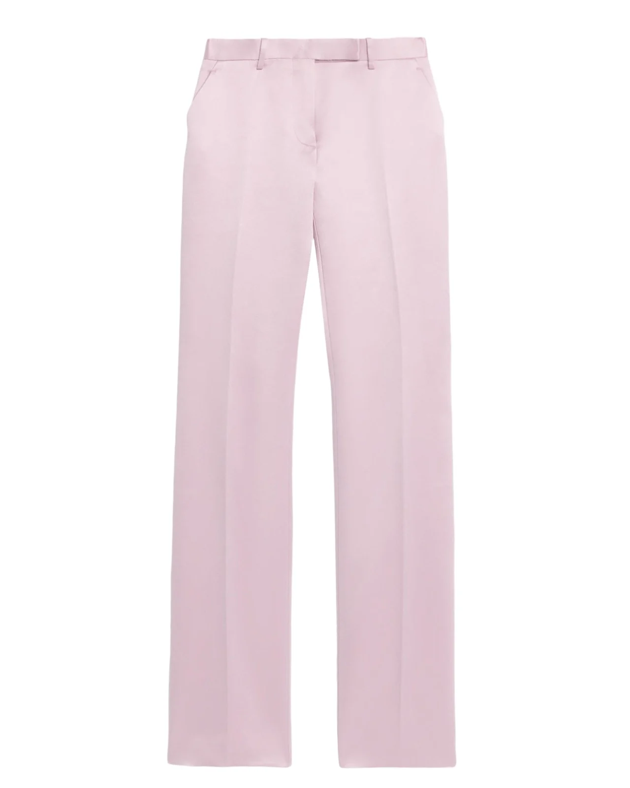 Satin Straight-Leg Tailored Pants