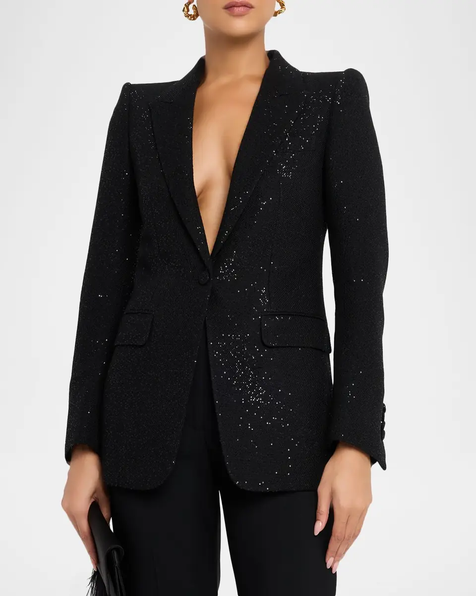 Tom Ford Sequined Single-Breasted Blazer Jacket | Thumbnail 3 Tom Ford Sequined Single-Breasted Blazer Jacket | Thumbnail 3