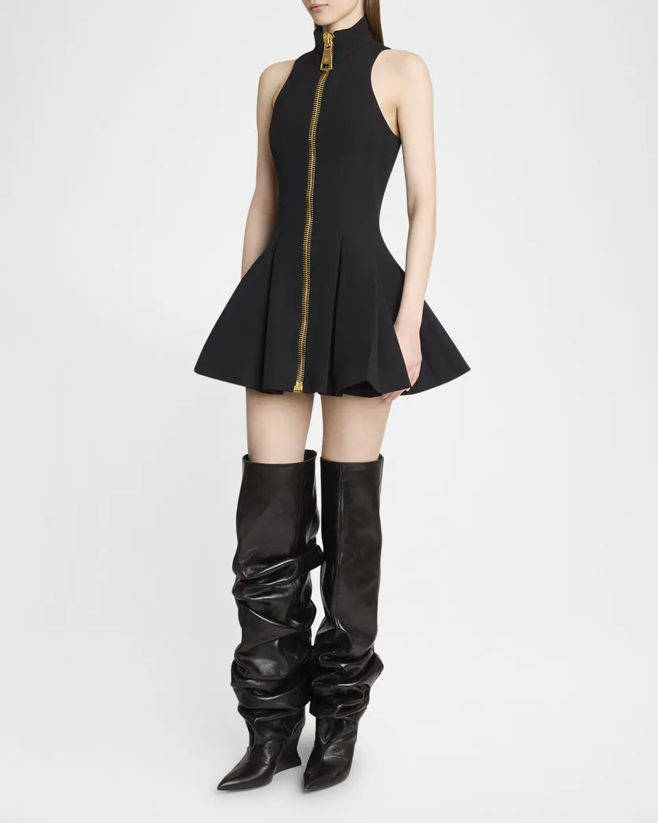 Balmain Leather Over-The-Knee Wedge Boots | Thumbnail 3 Balmain Leather Over-The-Knee Wedge Boots | Thumbnail 3