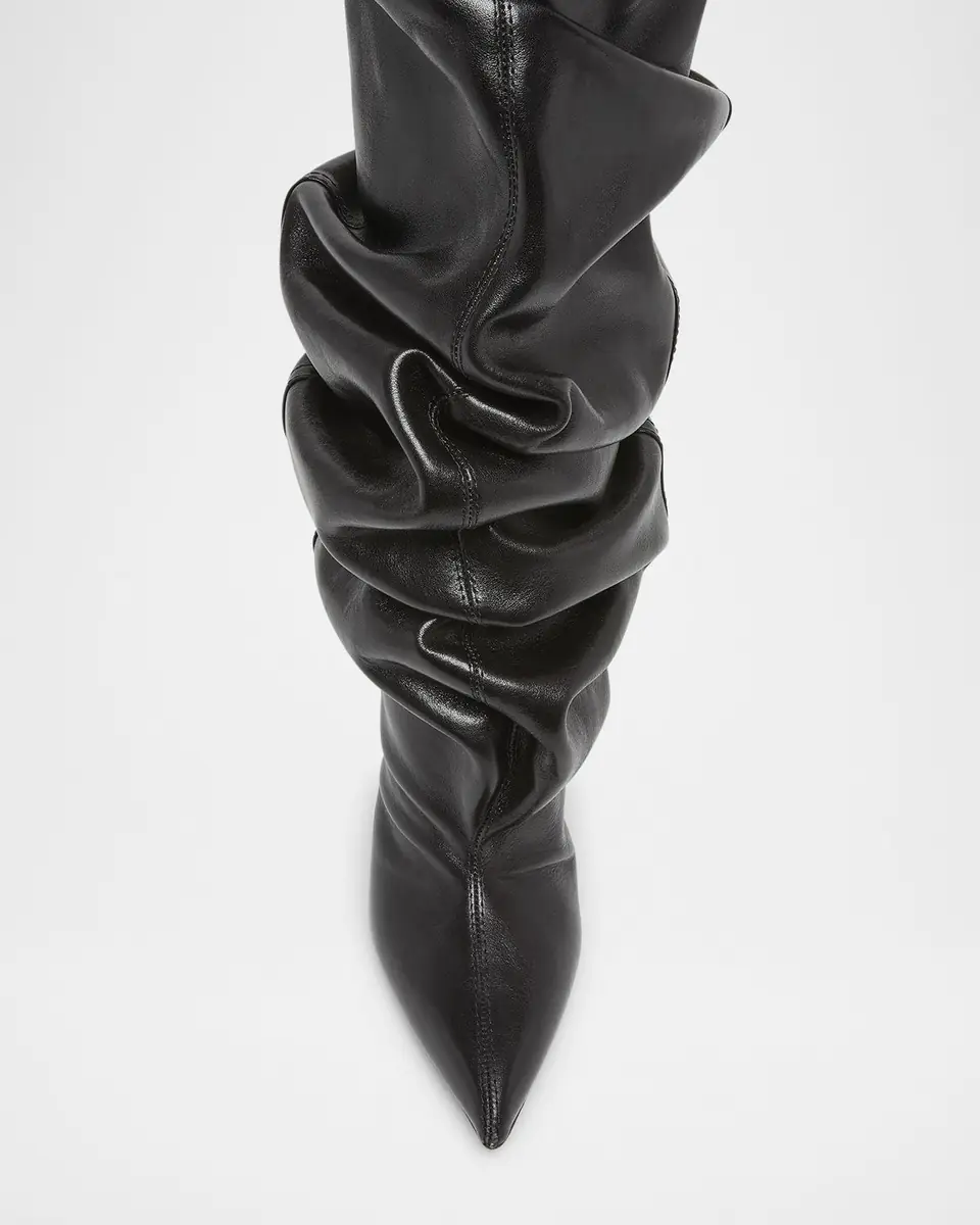 Balmain Leather Over-The-Knee Wedge Boots | Thumbnail 6 Balmain Leather Over-The-Knee Wedge Boots | Thumbnail 6