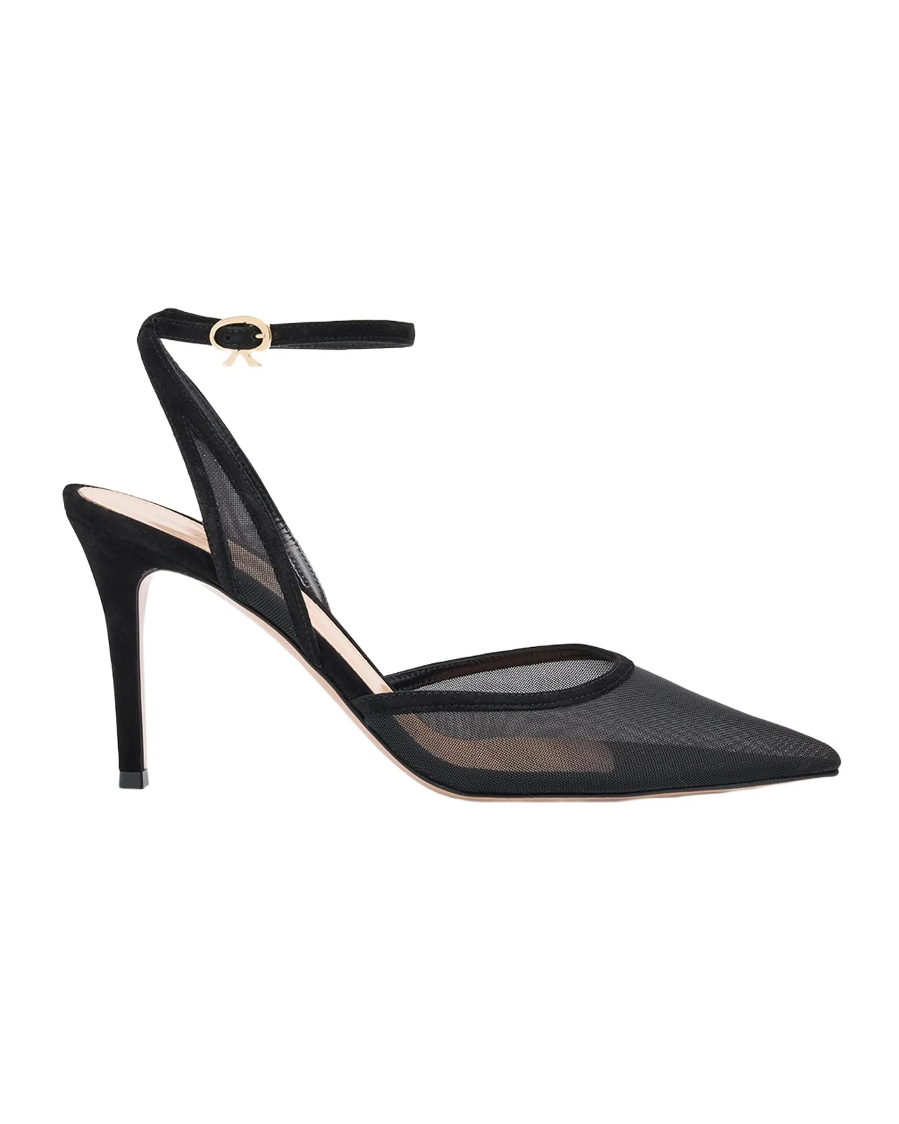 Suede Organza Ankle-Strap Pumps Suede Organza Ankle-Strap Pumps