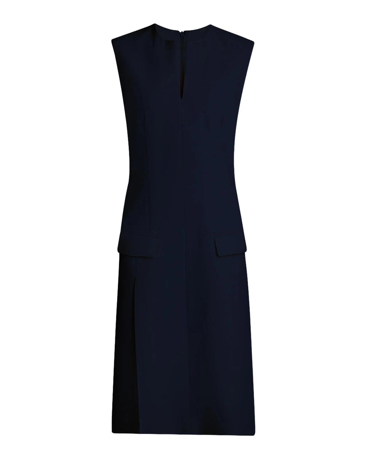 Split V-Neck Sleeveless Crepe Midi Dress Split V-Neck Sleeveless Crepe Midi Dress