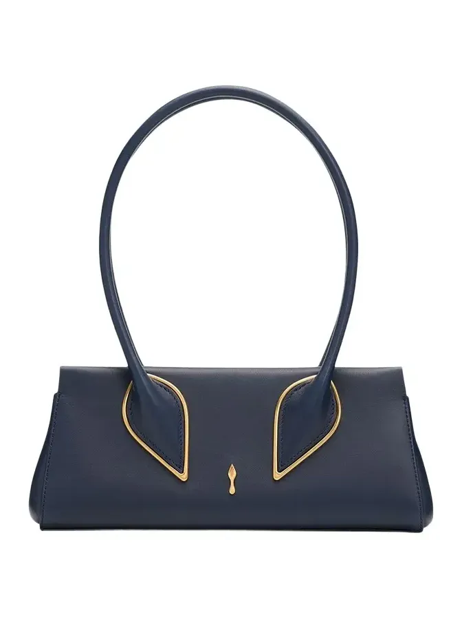 Venus Calf Leather Baguette Shoulder Bag