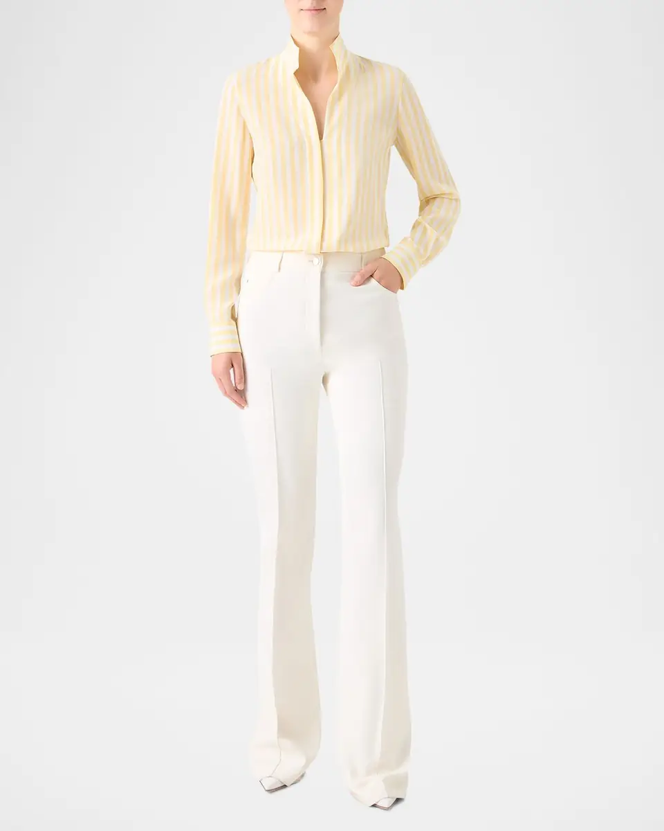 Akris Striped Silk Crepe Button-Down Shirt | Thumbnail 2