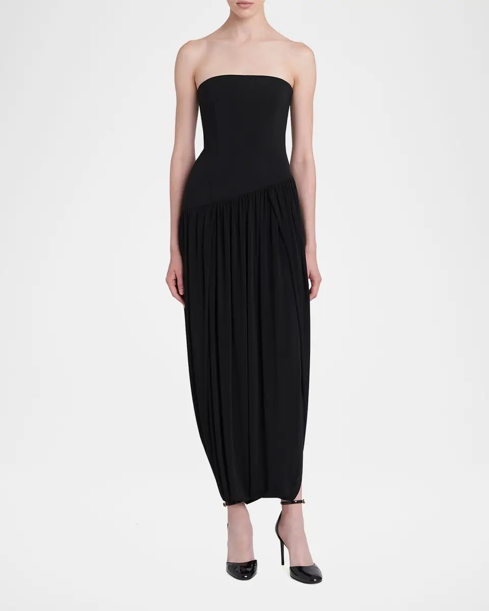 Ferragamo Strapless Drop-Waist Bubble Evening Gown | Thumbnail 2