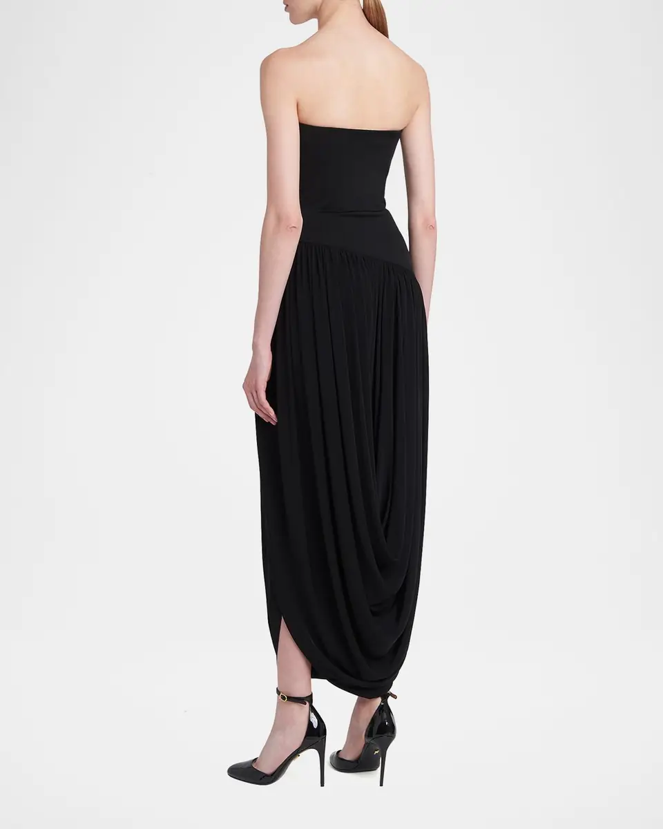 Ferragamo Strapless Drop-Waist Bubble Evening Gown | Thumbnail 3
